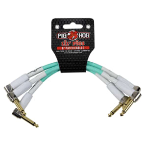 Pig Hog PHLIL6SG Lil' Pigs 1/4" TS Patch Cables - 6" (3-Pack)