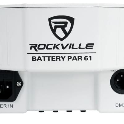 Rockville BATTERY PAR 61 White Rechargeable RGBWA+UV DMX DJ Wash Light+Remote image 5