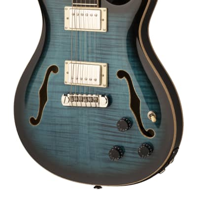 Paul Reed Smith PRS SE Hollowbody II Piezo Electric Guitar Peacock Blue Burst w image 3