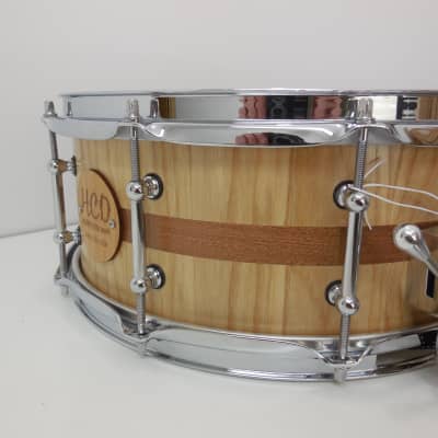 Holloman Custom Drums 6 x 14" ash/mahogany snare clear satin image 2