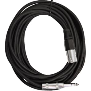 Seismic Audio SATRXL-M25BLACK XLR Male to 1/4" TRS Male Patch Cable - 25'