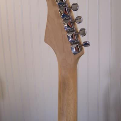 S101 Eagle,  Double Cutaway HSS Electric Guitar, Transparent Blue finish, single binding. image 7