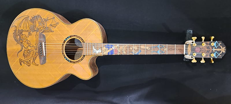Blueberry NEW IN STOCK Handmade Acoustic Guitar Grand Concert LIBRA Motif image 1