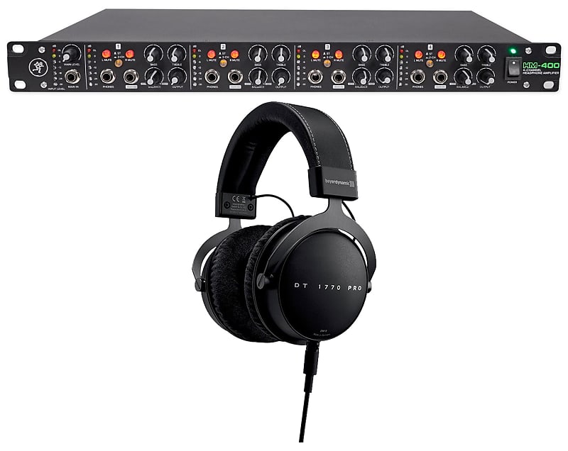 Beyerdynamic DT 1770 Pro 250 Ohm Studio Headphones Bundle with Mackie Headphone Amplifier image 1
