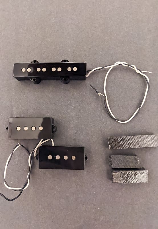 Fender Mustang PJ Bass Pickup Set 2021 Black Reverb