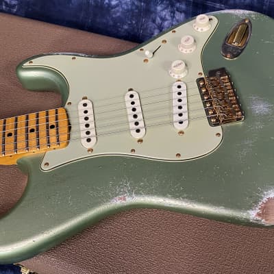 UNPLAYED ! 2024 Fender Custom Shop 1962 Poblano Stratocaster Relic Masterbuilt David Brown - Aged Sage Green Metallic - Authorized Dealer - RARE! Only 7.2 lbs - G02104 - SAVE! image 6