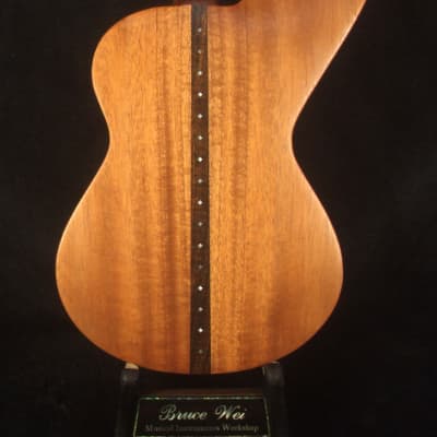 Bruce Wei Solid Spruce, Mahogany Tenor Harp Ukulele, Vine Inlay, Hard Case HU17-2060 image 4