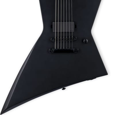 ESP LTD EX-7 Baritone Black Metal 7-String Electric Guitar, Black Satin image 1