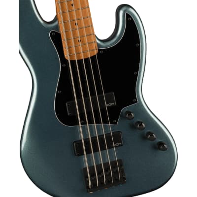 Squier (Fender) Contemporary Active Jazz Bass HH V 5-String, Gunmetal Metallic image 3