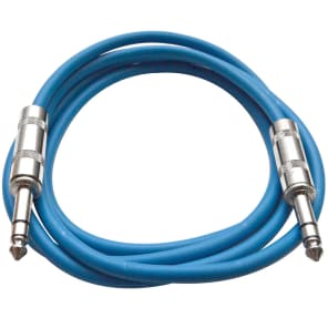 SEISMIC AUDIO New 6 PACK Blue 1/4" TRS 6' Patch Cables image 3
