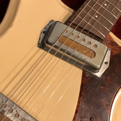 c.1960s-1970s Guyatone LG-50T Mosrite Style MIJ Vintage Guitar  “Ivory” image 5
