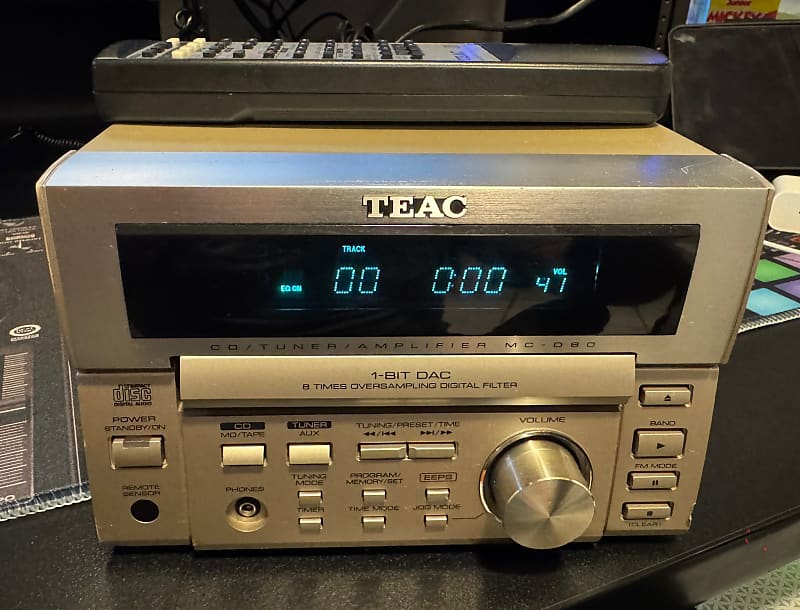 TEAC MC-D80 Compact Stereo System CD Player AM FM Tuner | Reverb