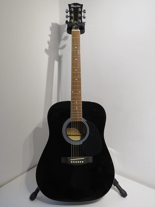 Maestro by Gibson MA41 BK Dreadnought Acoustic Guitar in