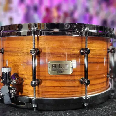Tama S.L.P. G-Maple Snare Drum - 7 x 14in. - Gloss Tangerine Zebrawood Auth Dealer Free Shipping! image 1