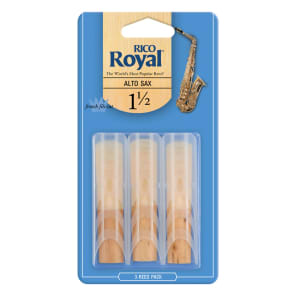 Rico RJB0315 Royal Alto Saxophone Reeds - Strength 1.5 (3-Pack)