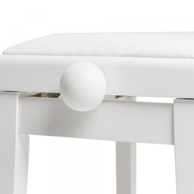Stagg PB06 Piano Bench White with Adjustable Velvet Seat image 3