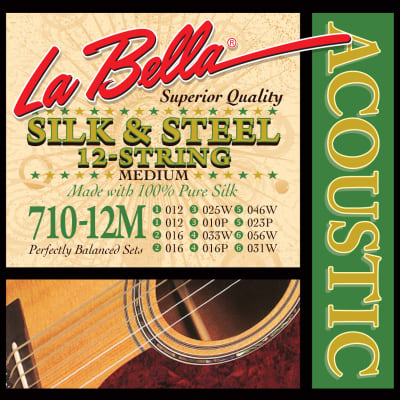 La Bella Silk & Steel Acoustic Guitar Strings - 710-12M .012/.012-.056/.031 for sale