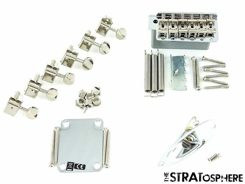 Fender Jimmie Vaughan Strat CHROME HARDWARE SET Stratocaster Tremolo Tuners  SALE