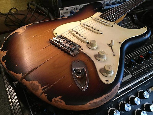 Heavy Relic Squier Affinity Stratocaster Antique Tobacco Burst with Fender  Standard MIM Pickups Worn