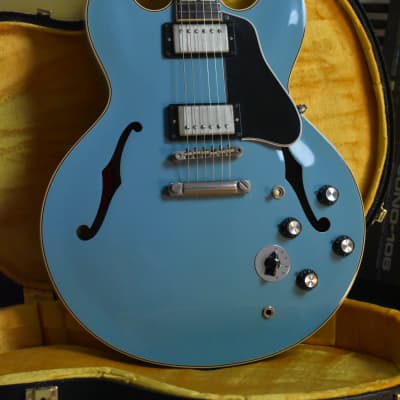 2016 Gibson Memphis Limited 1964 ES-345 Reissue VOS Frost Blue w/OHSC & COA, Mono Varitone, All Original, 7.9lbs image 5