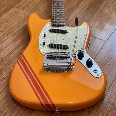 Fender Japan Only 2007 Mustang Competition Reissue 'Beck' Edition Capri Orange w/ Matching H/S image 1