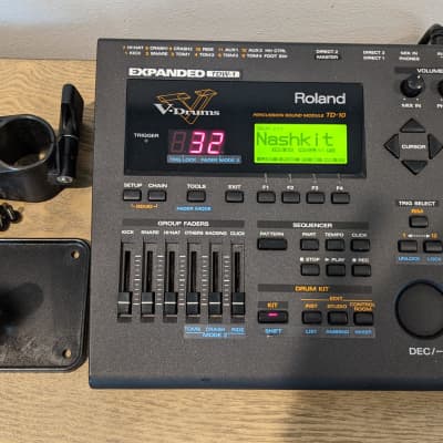 Roland TD-10 Drum Module Expanded with TDW-1 Card / with Mount / Super Clean image 1