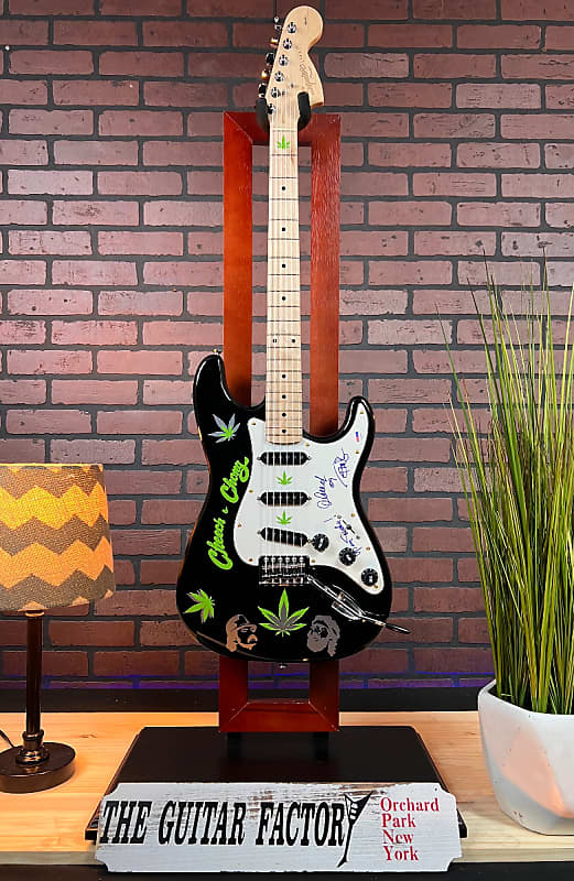 Custom Fender Squier Cheech & Chong Autographed Stratocaster image 1