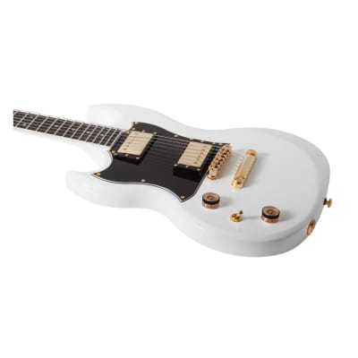 Schecter ZV-H6LLYW66D LH 6-String Left-Handed Electric Guitar with Mahogany Body and Ebony Fingerboard (Gloss White) image 4