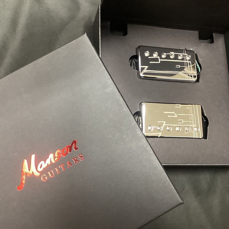 Manson Guitar Works PF-1 Matthew Bellamy Signature Humbucker Pickup Set  Chrome Covered Origin Etch | Reverb Brazil