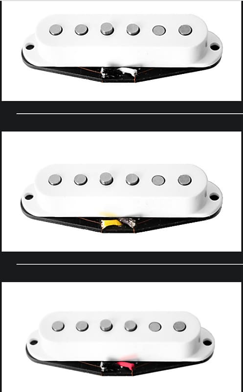 Quick Shipping! Artec Giovanni GVS-60 Strat Alnico 5 Pickup Set White image 1