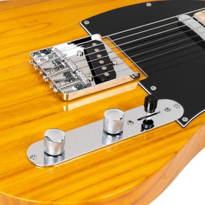 Glarry Transparent Yellow GTL Maple Fingerboard Electric Guitar image 6