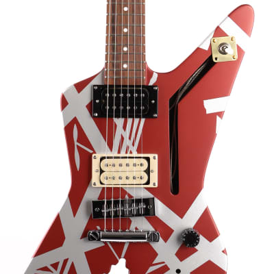 EVH Striped Series Shark Burgundy with Silver Stripes image 6