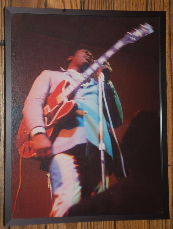 B.B. King playing a Gibson ES-355 TDV- Framed 11x14 Concert Photo-1969-The Aerodrome-Schenectady, NY image 1