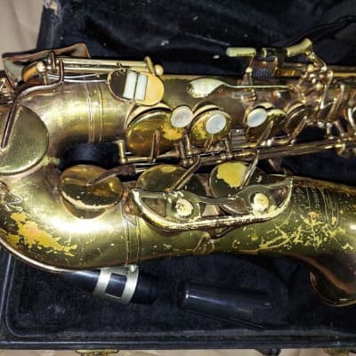 buescher 400 intermediate-level alto saxophone, very good cond, with case/etc. image 4