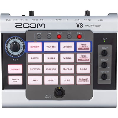 Zoom V3 Vocal Processor, Effects Pedal, Battery Powered with