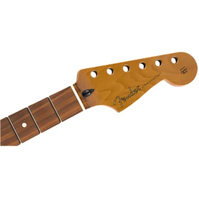 Fender Roasted Maple Stratocaster Guitar Neck, 12", Pau Ferro, Flat Oval Shape image 2