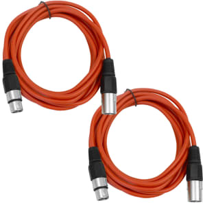 Seismic Audio SAXLX-6-REDRED XLR Male to XLR Female Patch Cables - 6' (2-Pack)