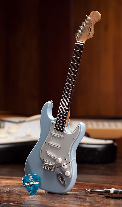Sonic Blue Fender Stratocaster Beatles Collectible - Miniature Replica  Guitar Model