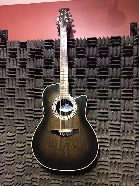 1991 Ovation Acoustic Electric Guitar model #3862 Black