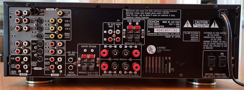 Denon AVC-2800 Integrated Amplifier 85 Watts Per Channel