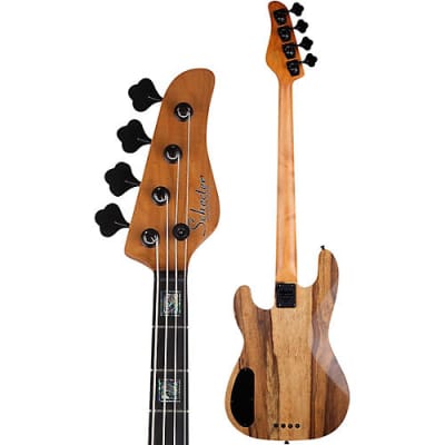 Schecter Guitar Research Model-T 4 Exotic Black Limba Electric Bass Satin Natural 2832 image 4