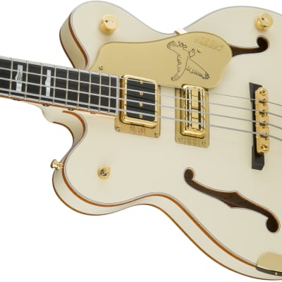 GRETSCH - G6136B-TP Tom Petersson Signature Falcon 4-String Bass with Cadillac Tailpiece  RumbleTron Pickup  Aged White Lacquer - 2414404805 image 7