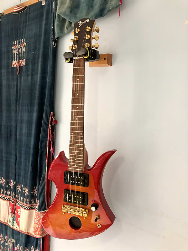 🍒Hide JR MG X🍒mini Mockingbird Clear! X Japan Burny FERNANDES Built in  speaker Mini Guitar。( Limited Classic Maroon Signature) Women's Kids Guitar  MG ...