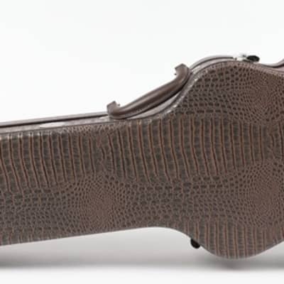 Allen Eden Brown Arch Top Les Paul Alligator Skin Hardshell Guitar Case image 3