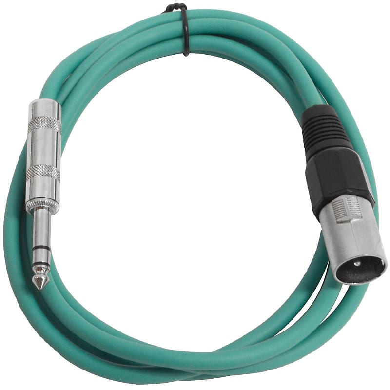 SEISMIC AUDIO Green 1/4" TRS to XLR Male 6' Patch Cable image 1