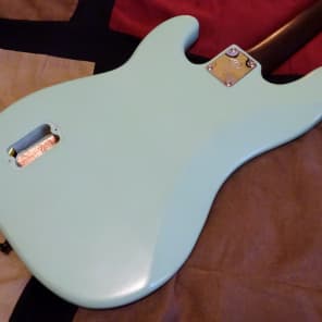 Fender / Warmoth FRANKENSTEIN PJ bass  Surf Green with Wenge neck block inlays image 16