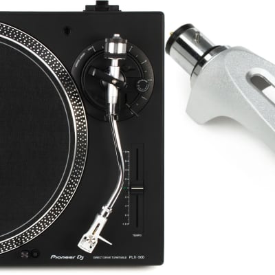 Pioneer DJ PLX-500 Direct Drive Turntable  Bundle with Pioneer DJ Turntable Headshell - Silver image 1