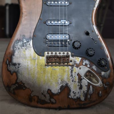 Fender Stratocaster Heavy Relic Nitro Silver Sparkle O Black HSS Custom by Guitarwacky image 12