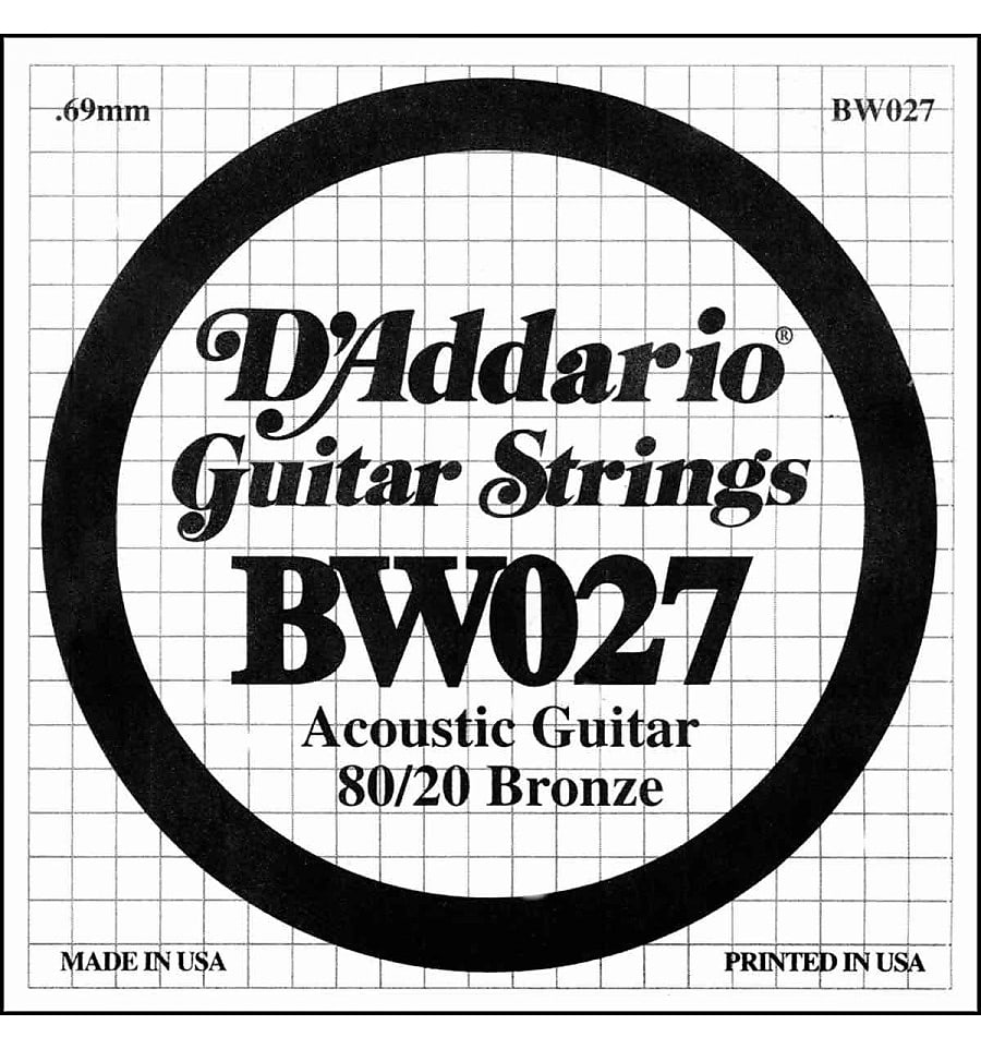 D'Addario BW027 Bronze Wound Acoustic Guitar Single String Reverb UK