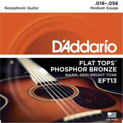D'Addario Guitar Strings  EFT13 Flat Top  Phosphor Bronze  Acoustic  Medium for sale